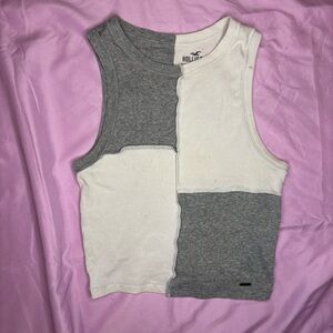 Hollister Two-Tone Gray and White Tank Top